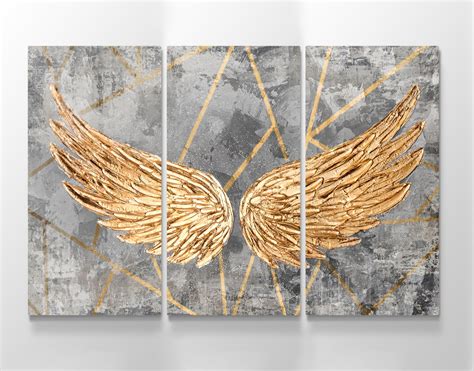 Angel Wings Wall Art Canvas Print Yellow Wings Painting - Etsy