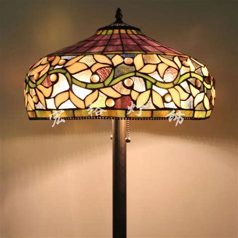 Upscale American Tiffany stained glass floor lamp shade living room ...