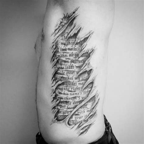 40 Psalm 23 Tattoo Designs For Men - Bible Verse Ink Ideas