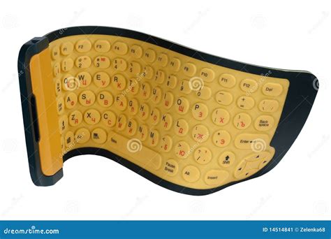 The Keyboard the Rubber Flexible Yellow Stock Image - Image of mobile, yellow: 14514841