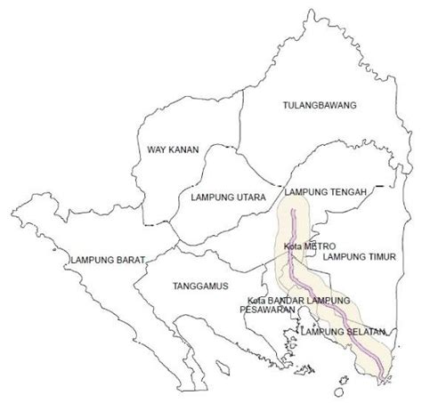 The Map of Lampung Province and the Bakauheuni-Terbanggi Besar Toll ...