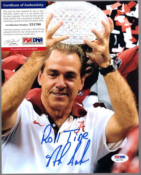 Nick Saban Signed Photo, Autographed NCAA Signed Photos