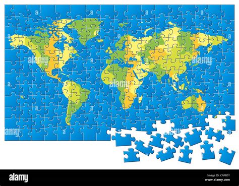 Jigsaw puzzle world map hi-res stock photography and images - Alamy