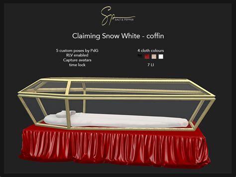 Second Life Marketplace - S&P Snow White coffin (wear to unpack)