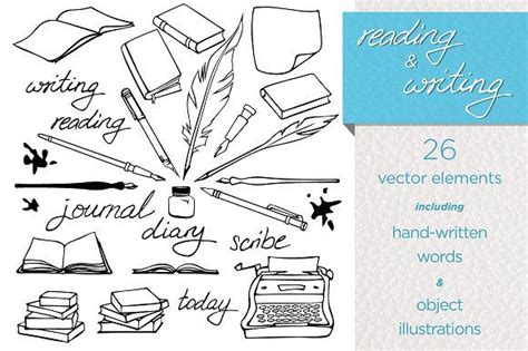 Reading & Writing elements | Reading writing, Writing, Freelance graphic design