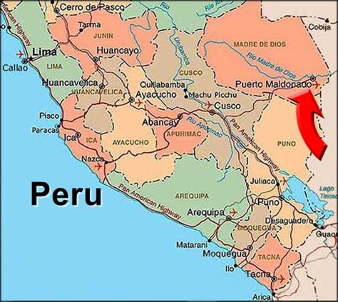 Peru Map Puerto Maldonado