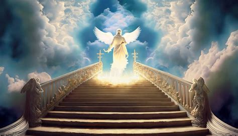 Illustration Stairs To Heaven with Angel Suitable As Background Stock Illustration ...