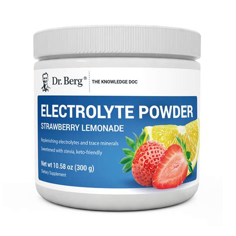 Dr. Berg Electrolyte Powder - Strawberry Lemonade Hydration Powder, 50 Servings - Walmart.com