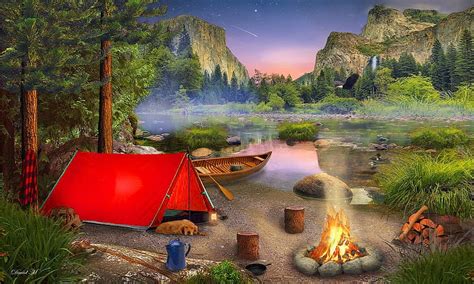 Lake Campfire Screensaver