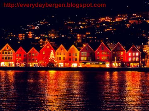 Christmas lights on Bryggen