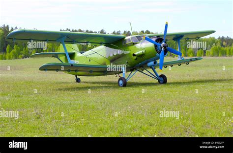 Biplane An-2 (Antonov) at the airport Stock Photo - Alamy