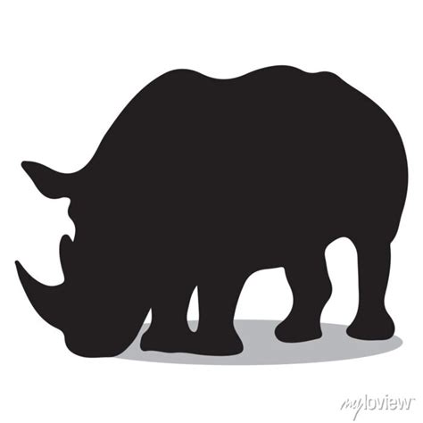 Rhino silhouette, cute rhino vector silhouette, cute rhino cartoon ...