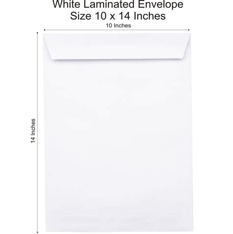 10 x 14 White Laminated Envelopes 100 Gsm. | For Legal/A4/Letter Size Magazine, Catalog ...