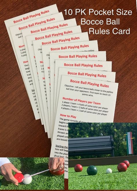 Bocce Ball Rules on a Pocket Size Card - Etsy