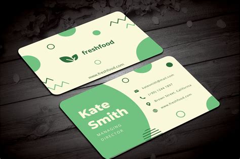 Custom Organic Food Store Business Cards Templates