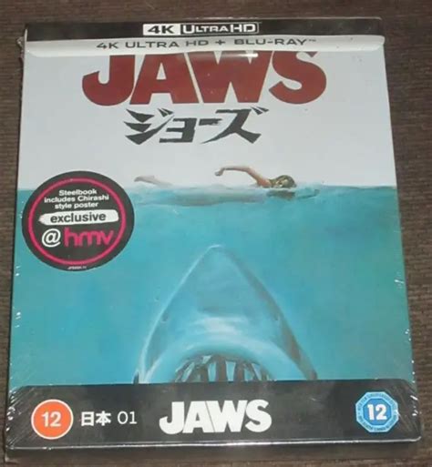 JAWS 1975 HMV Exclusive Japanese 4K UHD Blu Ray Steelbook NEW Sealed 1975 Horror $35.31 - PicClick