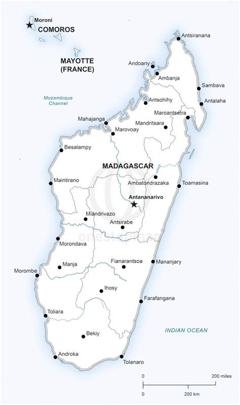 Free Vector Map of Madagascar Outline | One Stop Map