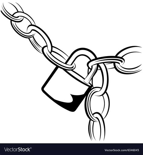 Chain and Padlock Royalty Free Vector Image - VectorStock