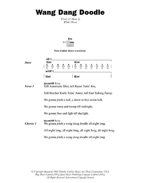 Wang Dang Doodle by Koko Taylor - Guitar Chords/Lyrics - Guitar Instructor