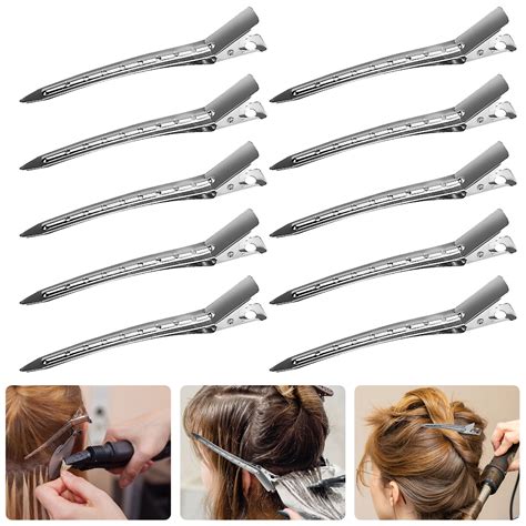 EEEkit 12pcs Alligator Hair Clips, Silver Metal, 3.5'' Duck Bill Clips ...