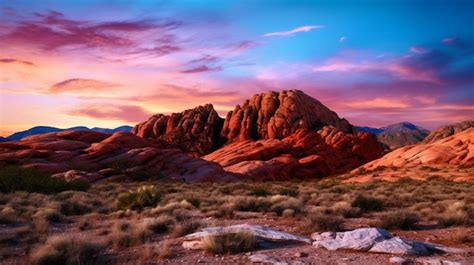 Premium Photo | Red Rock Canyon at Sunrise Landscape Background