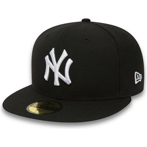 New Era Flat Brim 59FIFTY Essential New York Yankees MLB Black Fitted ...