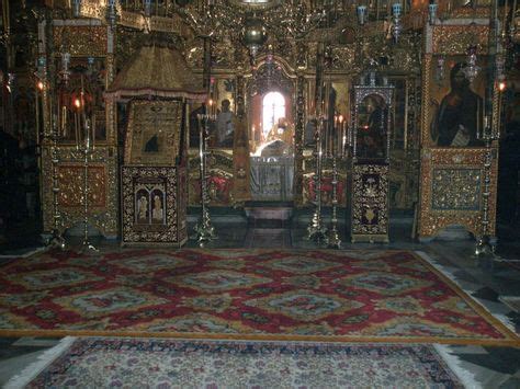 Inside the Monastery of Dionysiou on Mount Athos where the Miraculous icon of Panagia of the ...