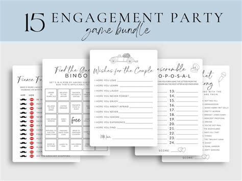 Engagement Party Games Bundle Engagement Party Games Proposal Party Couples Party Games Fiance ...