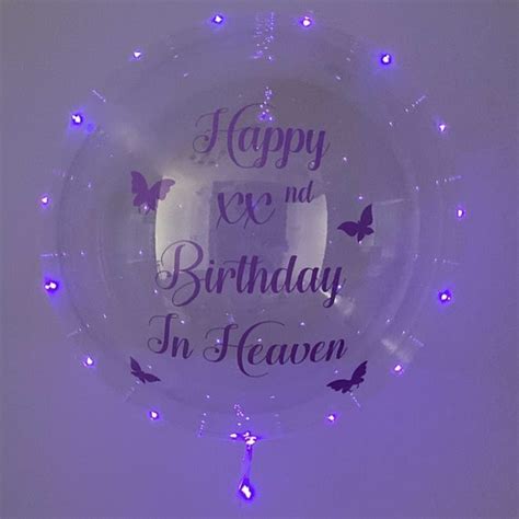 Memorial Balloon Happy Birthday in Heaven Heavenly Birthday - Etsy