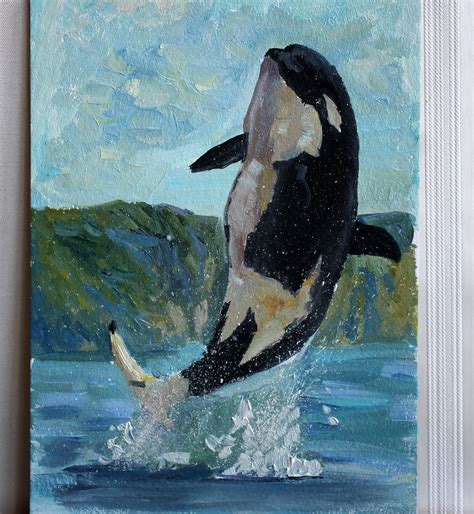 Killer Whale art Original oil painting Animal lover Gift | Etsy