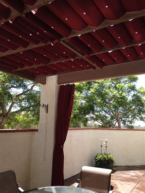 Canvas outdoor drapes added to this pergola - First Impressions Awning ...