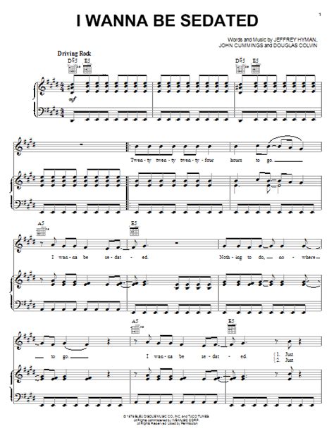 I Wanna Be Sedated | Sheet Music Direct