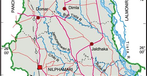 Maps of Bangladesh: Political Map of Nilphamari District