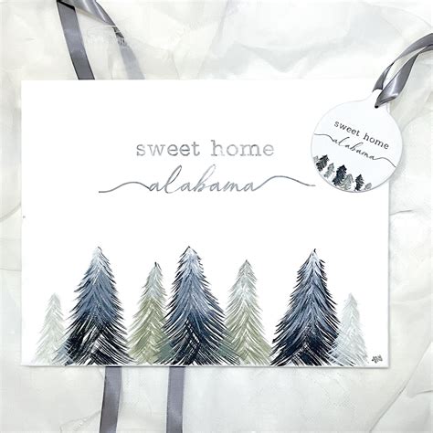 Christmas Art Print Sweet Home Alabama Handpainted Winter Artwork ...