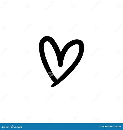 Vector Hand Drawn Simple Cute Heart Illustration Stock Illustration - Illustration of paint ...