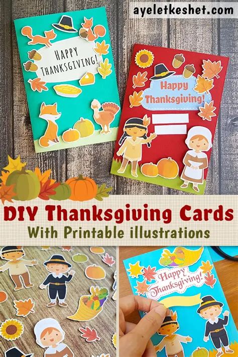 Thanksgiving craft: DIY cards with printables - Ayelet Keshet