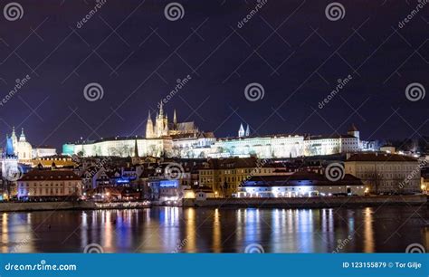 Prague Castle at Night in Chistmas Stock Image - Image of city, castle: 123155879