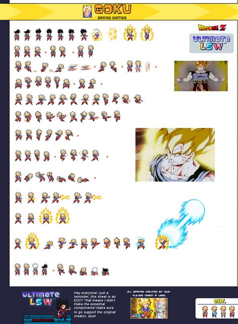 Goku Super Saiyan First Time Sprite Sheet - ULSW by mrruben7 on DeviantArt