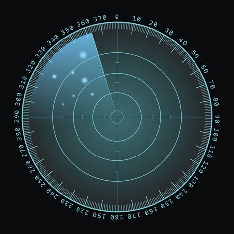 Military green radar screen with target. Futuristic HUD interface ...