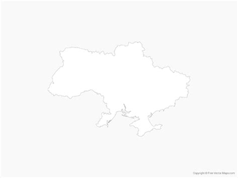 Printable Vector Map of Ukraine - Outline | Free Vector Maps