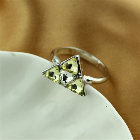 Luxury Brand Fashion Jewelry Legend of Zelda Rings Triforce Zelda Silver Color Bridal Ring with ...