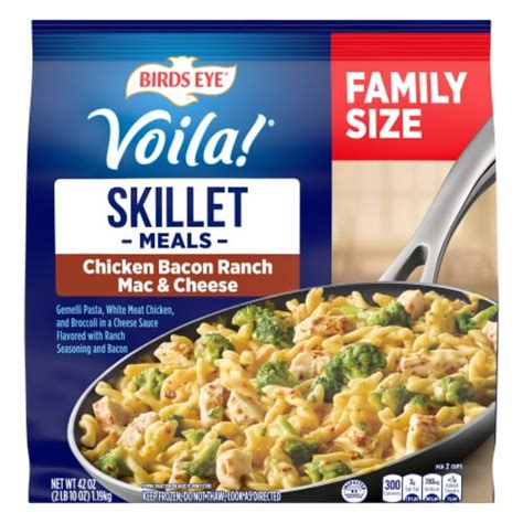 Birds Eye Voila! Family Size Chicken Bacon Ranch Mac and Cheese Skillet Frozen Meal, 42 oz - Kroger