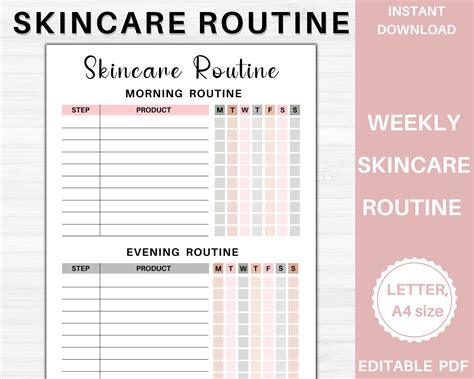 Skincare Routine Editable | Printable Skincare Routine | Skincare ...