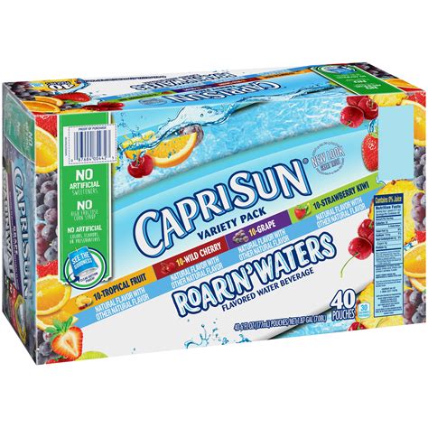 Capri Sun Roarin' Waters Flavored Water Variety Pack, 40 ct - 6 fl oz Pouches - Walmart.com ...