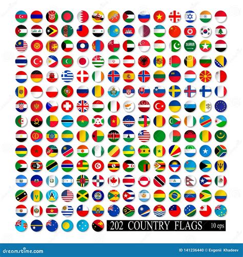 World Flags All Vector Color Isolated Stock Illustration - Illustration ...