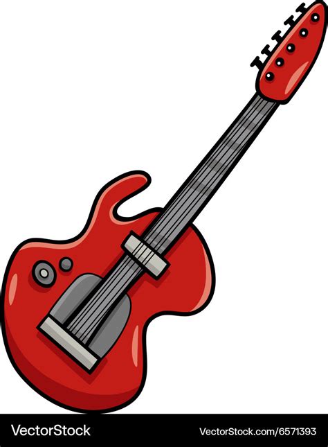 Electric guitar cartoon clip art Royalty Free Vector Image