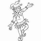 Jester Dancing Coloring Page sketch template