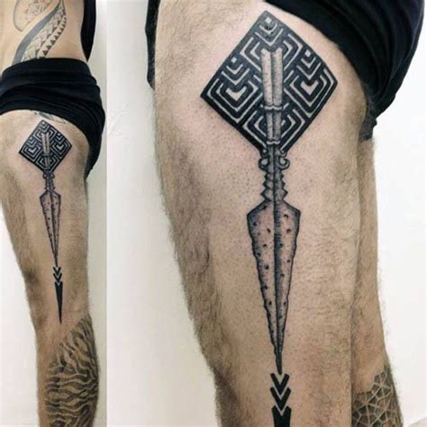 50 Rad Spear Tattoo Designs for Men | Hommes avec tatouages, Modele ...