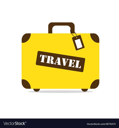 Yellow travel bag Royalty Free Vector Image - VectorStock