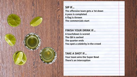 SUPER BOWL DRINKING GAME Game Rules - How To Play SUPER BOWL DRINKING GAME